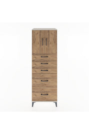 Hyperion Dolap Tek Raflı 5 Çekmeceli 2 Kapaklı 60x44x182 - S56M018V3B