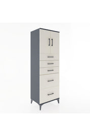 Hyperion Dolap Tek Raflı 5 Çekmeceli 2 Kapaklı 60x44x182 - S56M018V4B