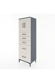 Hyperion Dolap Tek Raflı 5 Çekmeceli 2 Kapaklı 60x44x182 - S56M018V4B
