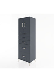 Hyperion Dolap Tek Raflı 5 Çekmeceli 2 Kapaklı 60x44x182 - S56M018V5B