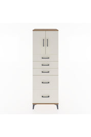 Hyperion Dolap Tek Raflı 5 Çekmeceli 2 Kapaklı 60x44x182 Çam-Aytaşı