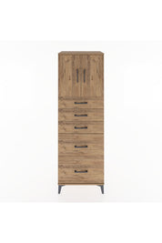 Hyperion Dolap Tek Raflı 5 Çekmeceli 2 Kapaklı 60x44x182 - S56M018V9B