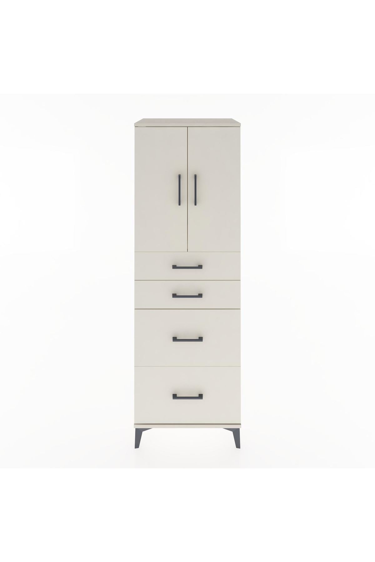 Hyperion Dolap Tek Raflı 4 Çekmeceli 2 Kapaklı 60x44x182 - S56M019V1B
