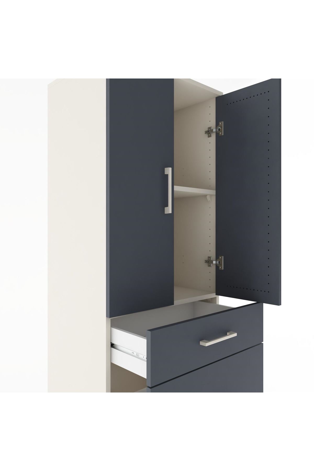 Hyperion Dolap 2 Raflı 3 Çekmeceli 2 Kapaklı 60x44x182 - S56M020V2B