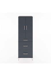 Hyperion Dolap 2 Raflı 3 Çekmeceli 2 Kapaklı 60x44x182 Antrasit-Antrasit