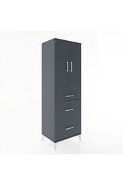 Hyperion Dolap 2 Raflı 3 Çekmeceli 2 Kapaklı 60x44x182 Antrasit-Antrasit