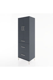 Hyperion Dolap 2 Raflı 3 Çekmeceli 2 Kapaklı 60x44x182 Antrasit-Antrasit