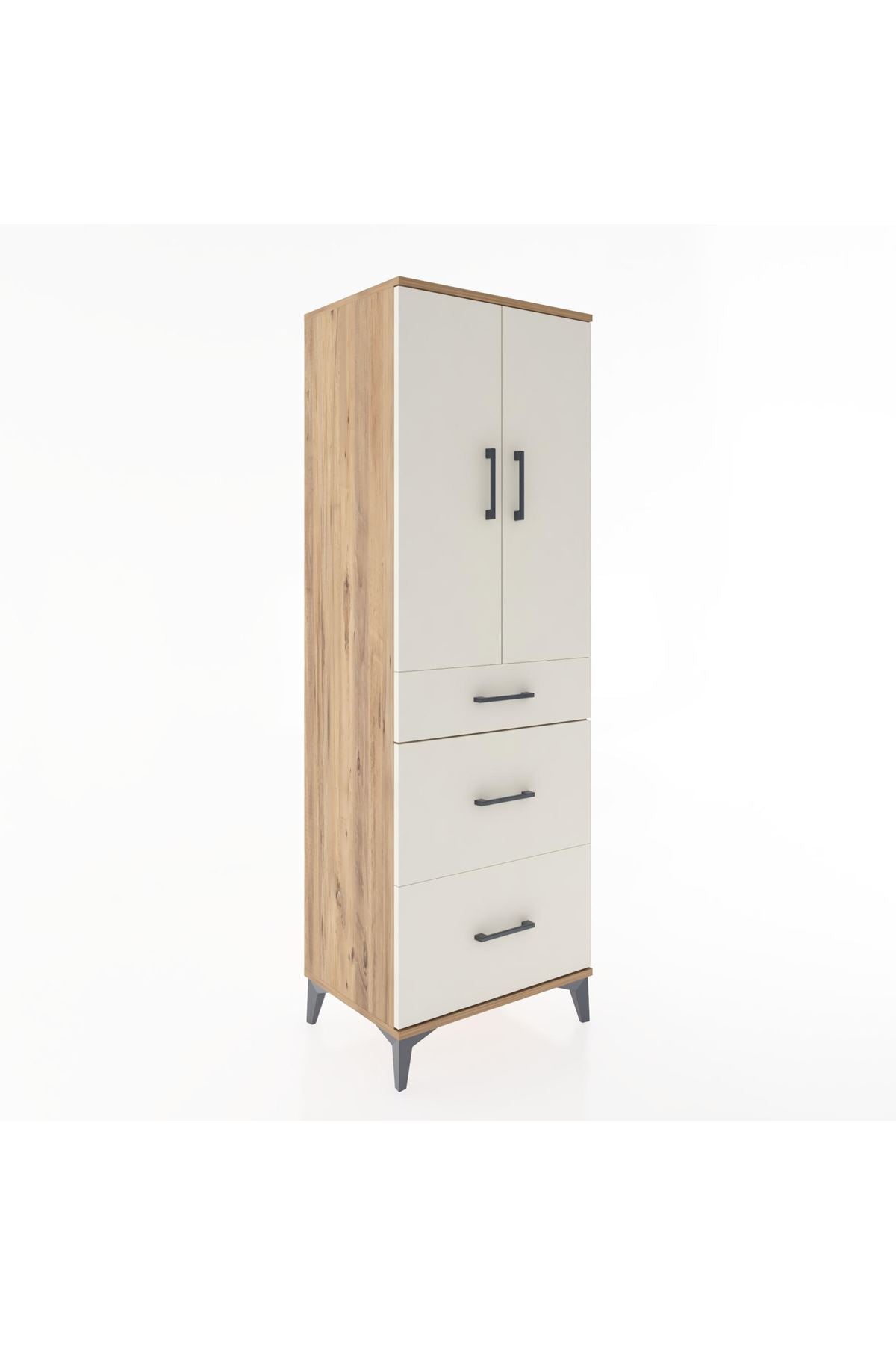 Hyperion Dolap 2 Raflı 3 Çekmeceli 2 Kapaklı 60x44x182 Çam-Aytaşı