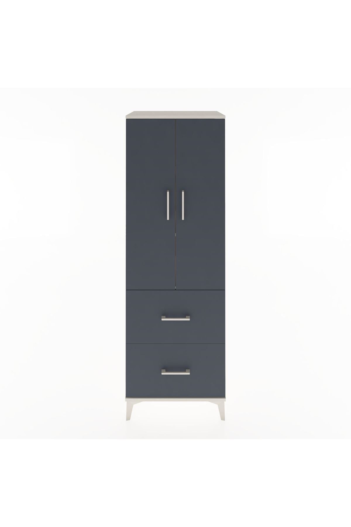 Hyperion Dolap 3 Raflı 2 Çekmeceli 2 Kapaklı 60x44x182 Aytaşı-Antrasit