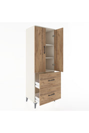 Hyperion Dolap 3 Raflı 2 Çekmeceli 2 Kapaklı 60x44x182 Aytaşı-Çam