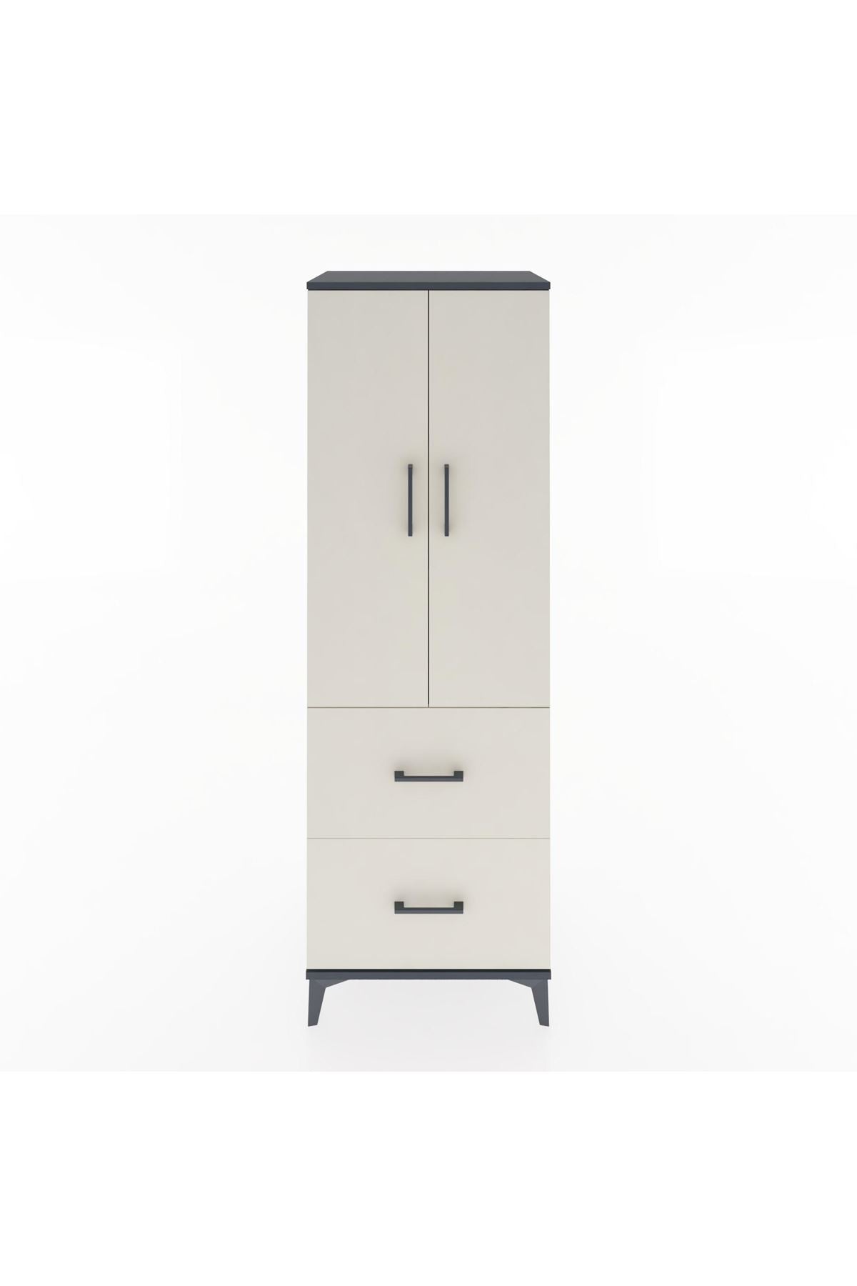 Hyperion Dolap 3 Raflı 2 Çekmeceli 2 Kapaklı 60x44x182 Antrasit-Aytaşı