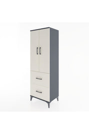 Hyperion Dolap 3 Raflı 2 Çekmeceli 2 Kapaklı 60x44x182 Antrasit-Aytaşı