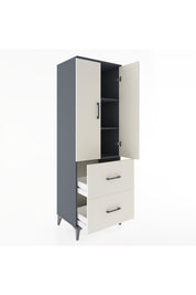 Hyperion Dolap 3 Raflı 2 Çekmeceli 2 Kapaklı 60x44x182 Antrasit-Aytaşı