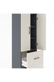 Hyperion Dolap 3 Raflı 2 Çekmeceli 2 Kapaklı 60x44x182 Antrasit-Aytaşı
