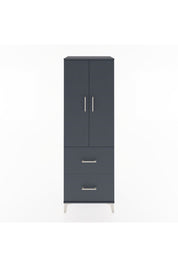 Hyperion Dolap 3 Raflı 2 Çekmeceli 2 Kapaklı 60x44x182 Antrasit-Antrasit