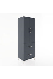 Hyperion Dolap 3 Raflı 2 Çekmeceli 2 Kapaklı 60x44x182 Antrasit-Antrasit