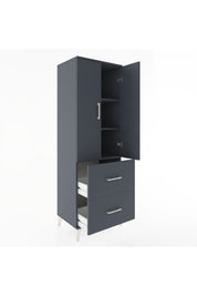 Hyperion Dolap 3 Raflı 2 Çekmeceli 2 Kapaklı 60x44x182 Antrasit-Antrasit