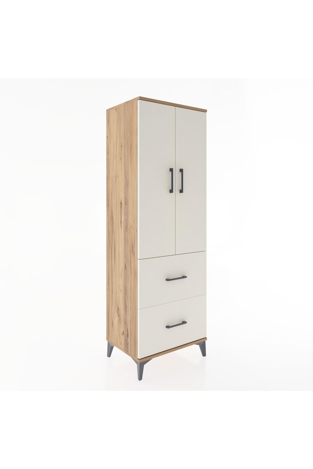 Hyperion Dolap 3 Raflı 2 Çekmeceli 2 Kapaklı 60x44x182 Çam-Aytaşı