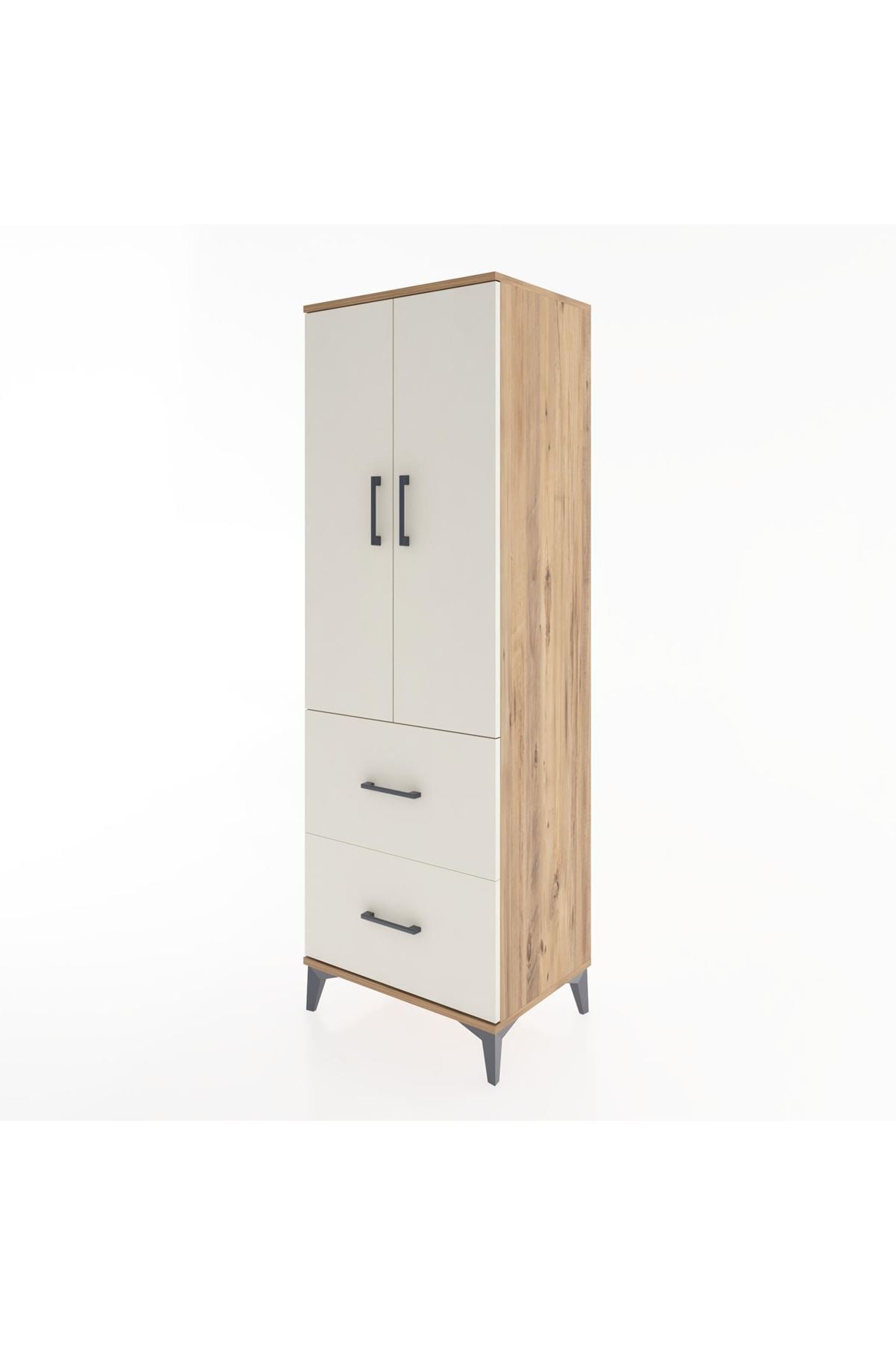 Hyperion Dolap 3 Raflı 2 Çekmeceli 2 Kapaklı 60x44x182 Çam-Aytaşı