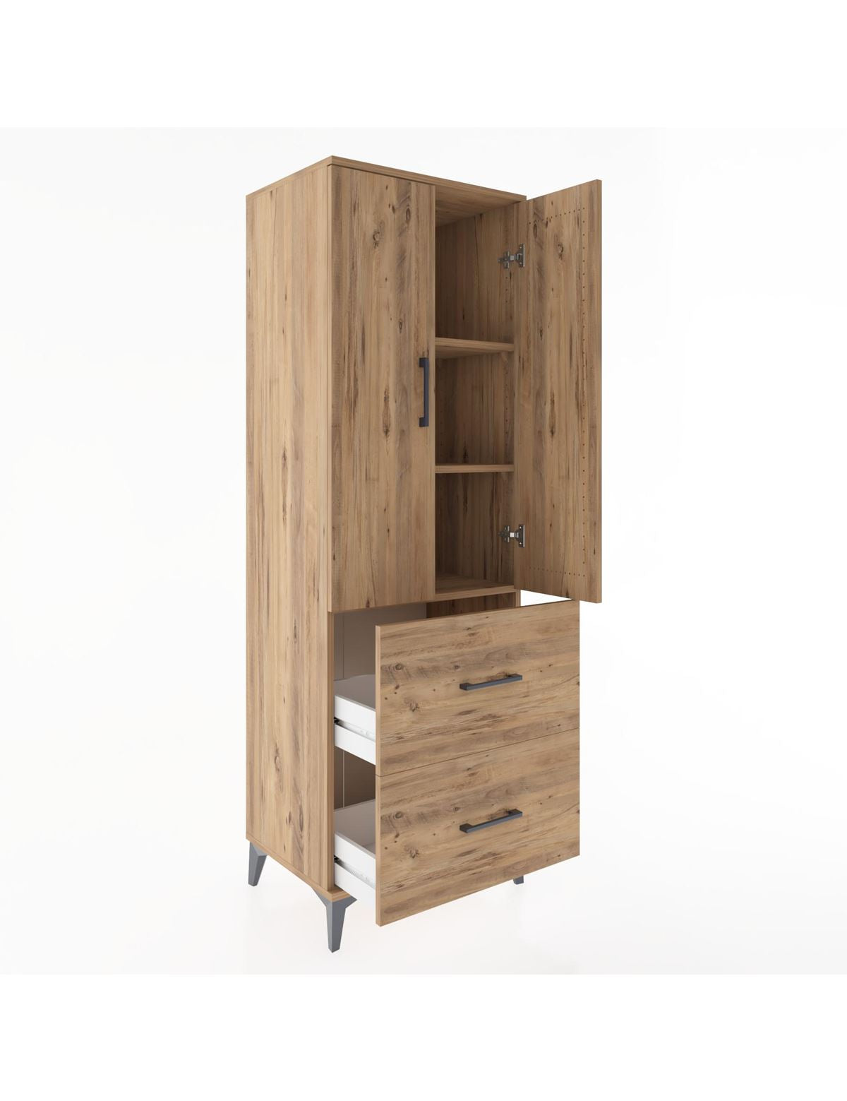 Hyperion Dolap 3 Raflı 2 Çekmeceli 2 Kapaklı 60x44x182 - S56M021V9B