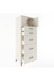 Hyperion Dolap Tek Raflı 5 Çekmeceli 2 Kapaklı 60x44x182 - S56M022V1B