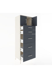 Hyperion Dolap Tek Raflı 5 Çekmeceli 2 Kapaklı 60x44x182 - S56M022V2B