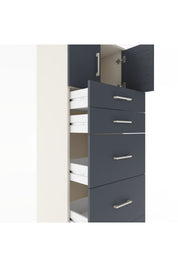 Hyperion Dolap Tek Raflı 5 Çekmeceli 2 Kapaklı 60x44x182 - S56M022V2B
