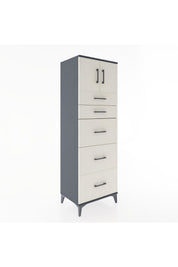 Hyperion Dolap Tek Raflı 5 Çekmeceli 2 Kapaklı 60x44x182 - S56M022V4B