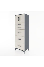 Hyperion Dolap Tek Raflı 5 Çekmeceli 2 Kapaklı 60x44x182 - S56M022V4B