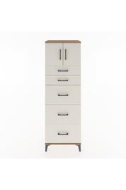 Hyperion Dolap Tek Raflı 5 Çekmeceli 2 Kapaklı 60x44x182 - S56M022V7B