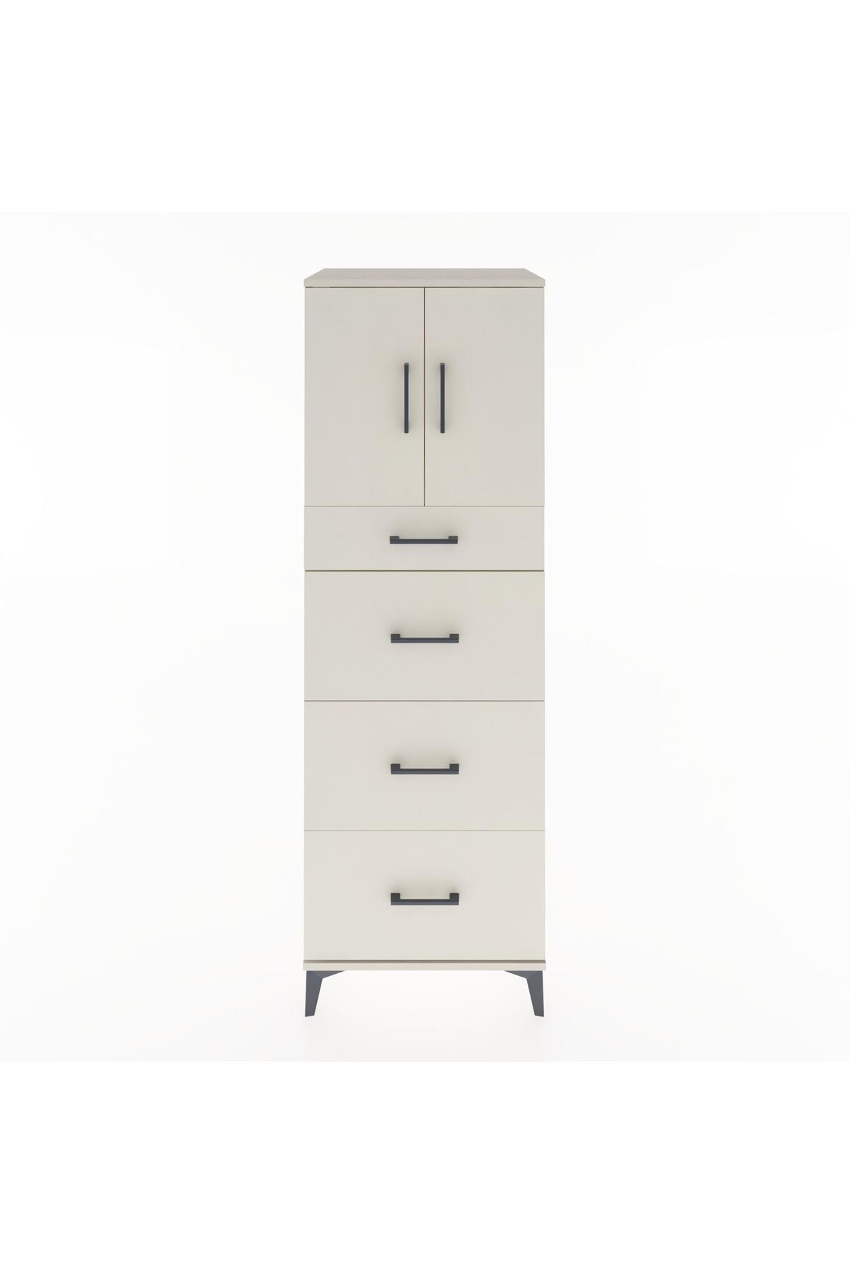 Hyperion Dolap Tek Raflı 4 Çekmeceli 2 Kapaklı 60x44x182 - S56M023V1B