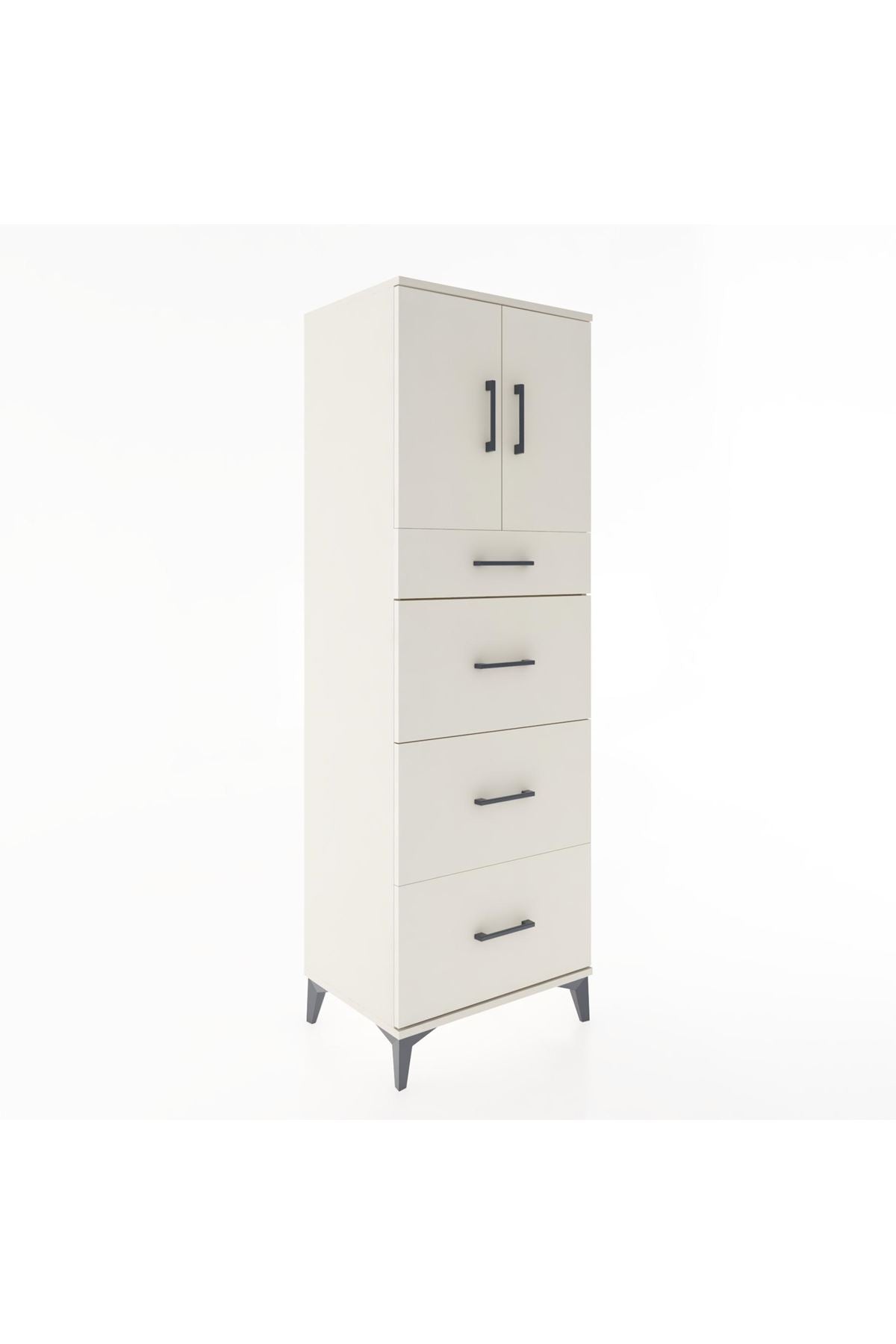 Hyperion Dolap Tek Raflı 4 Çekmeceli 2 Kapaklı 60x44x182 - S56M023V1B
