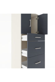 Hyperion Dolap Tek Raflı 4 Çekmeceli 2 Kapaklı 60x44x182 Aytaşı-Antrasit