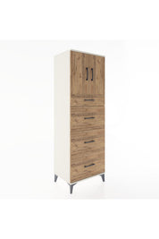 Hyperion Dolap Tek Raflı 4 Çekmeceli 2 Kapaklı 60x44x182 - S56M023V3B