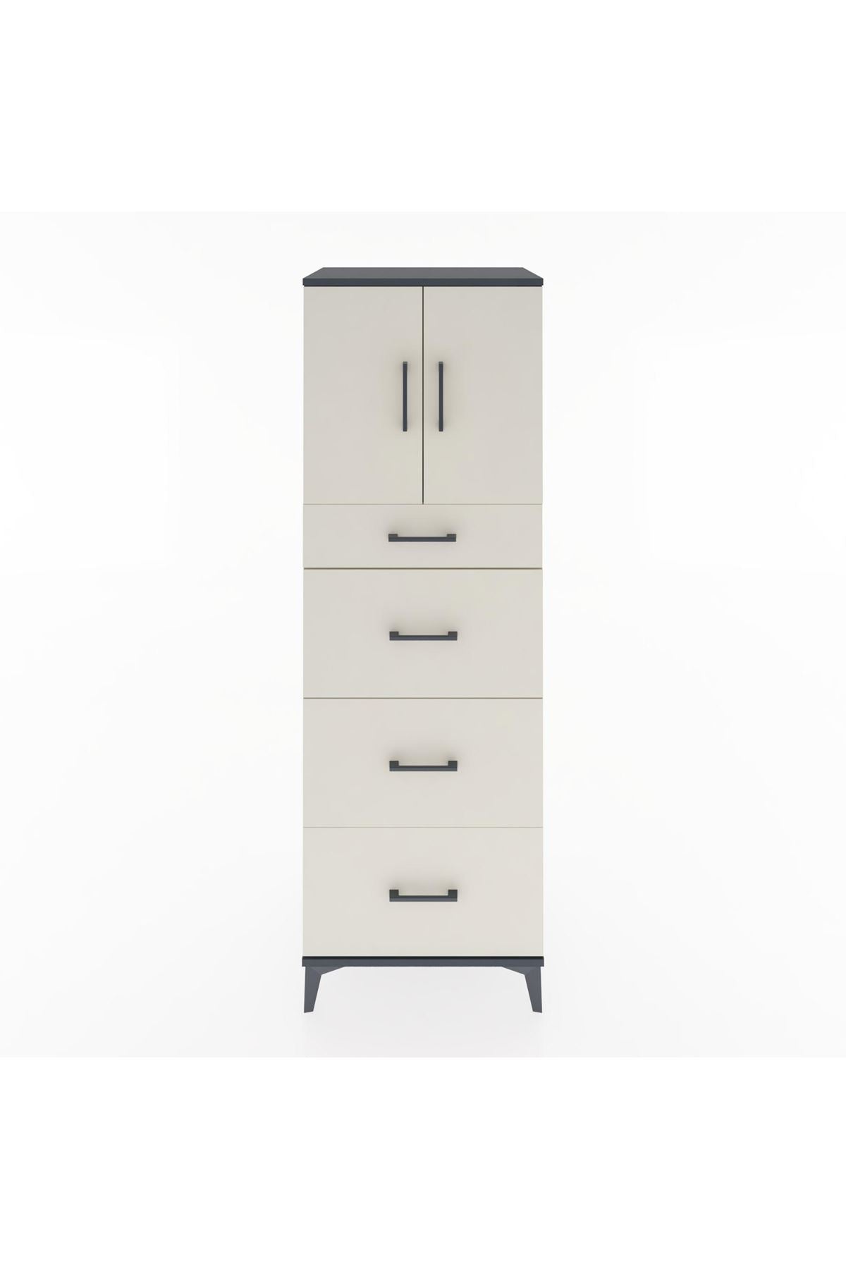 Hyperion Dolap Tek Raflı 4 Çekmeceli 2 Kapaklı 60x44x182 - S56M023V4B