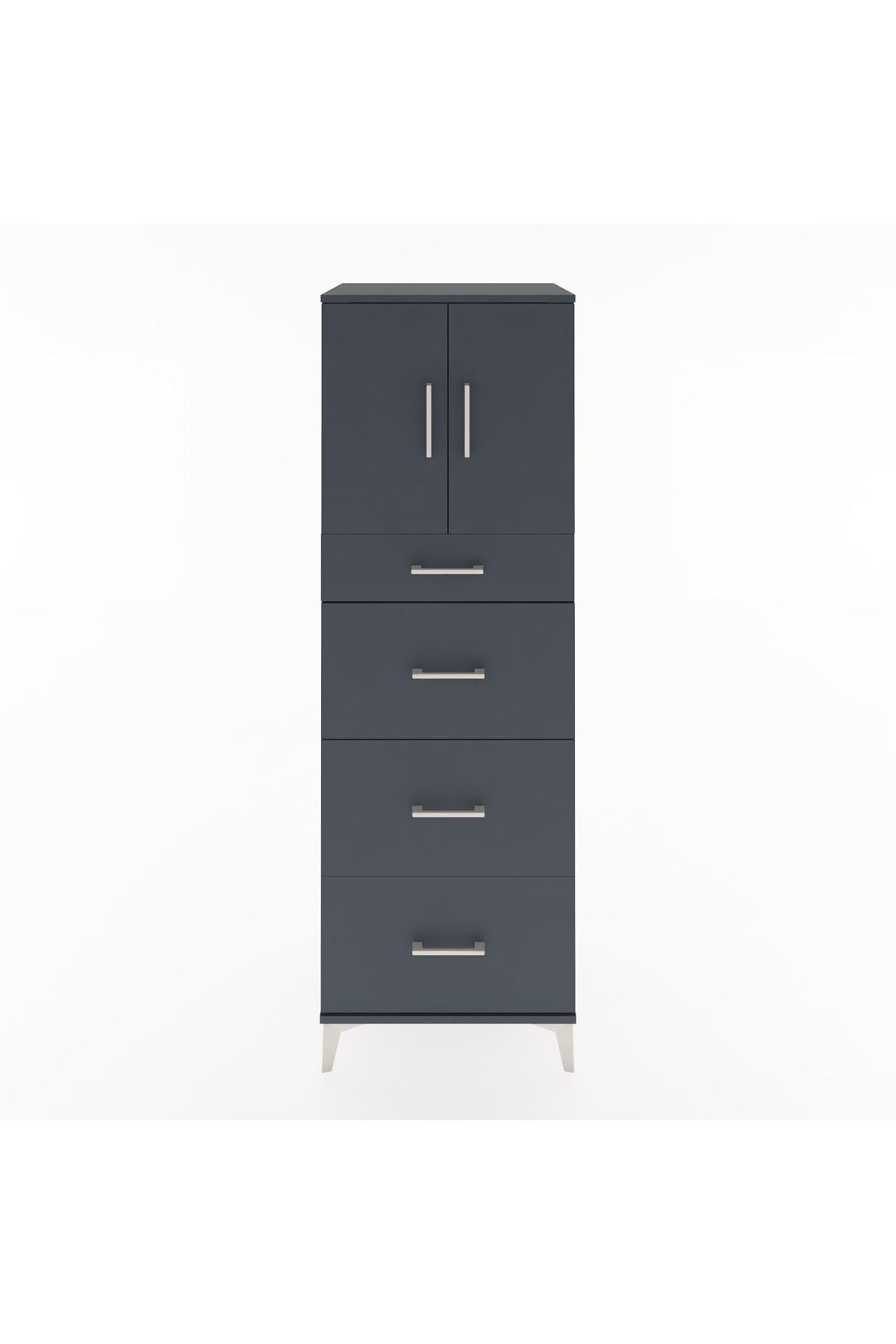 Hyperion Dolap Tek Raflı 4 Çekmeceli 2 Kapaklı 60x44x182 - S56M023V5B