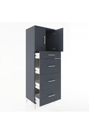 Hyperion Dolap Tek Raflı 4 Çekmeceli 2 Kapaklı 60x44x182 - S56M023V5B