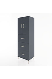 Hyperion Dolap 2 Raflı 3 Çekmeceli 2 Kapaklı 60x44x182 Antrasit-Antrasit