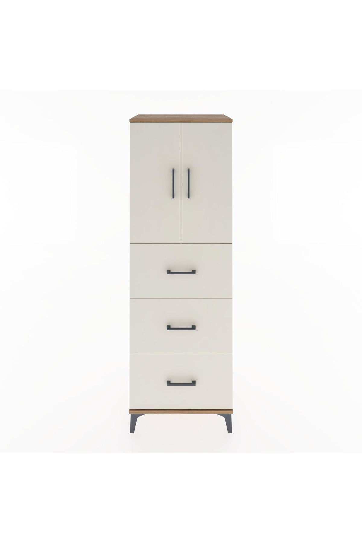 Hyperion Dolap 2 Raflı 3 Çekmeceli 2 Kapaklı 60x44x182 Çam-Aytaşı