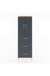 Hyperion Dolap 2 Raflı 3 Çekmeceli 2 Kapaklı 60x44x182 Çam-Antrasit