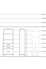 Arges Dolap 3 Raflı 3 Çekmeceli 60x30x163 Aytaşı-Çam