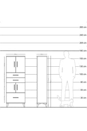 Arges Dolap 3 Raflı 3 Çekmeceli 4 Kapaklı 60x30x163 Antrasit-Aytaşı