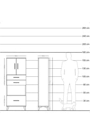 Arges Dolap 3 Raflı 3 Çekmeceli 2 Kapaklı 60x30x163 Antrasit-Aytaşı