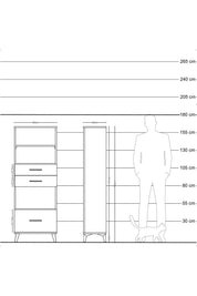 Arges Dolap 3 Raflı 3 Çekmeceli 60x30x163 Aytaşı-Aytaşı