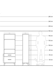 Arges Dolap 3 Raflı 2 Çekmeceli 60x30x163 Antrasit-Antrasit