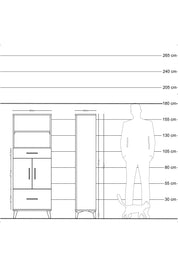 Arges Dolap 4 Raflı 2 Çekmeceli 2 Kapaklı 60x30x163 Çam-Aytaşı