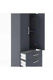 Hyperion Dolap 2 Raflı 3 Çekmeceli 2 Kapaklı 60x44x182 Antrasit-Antrasit