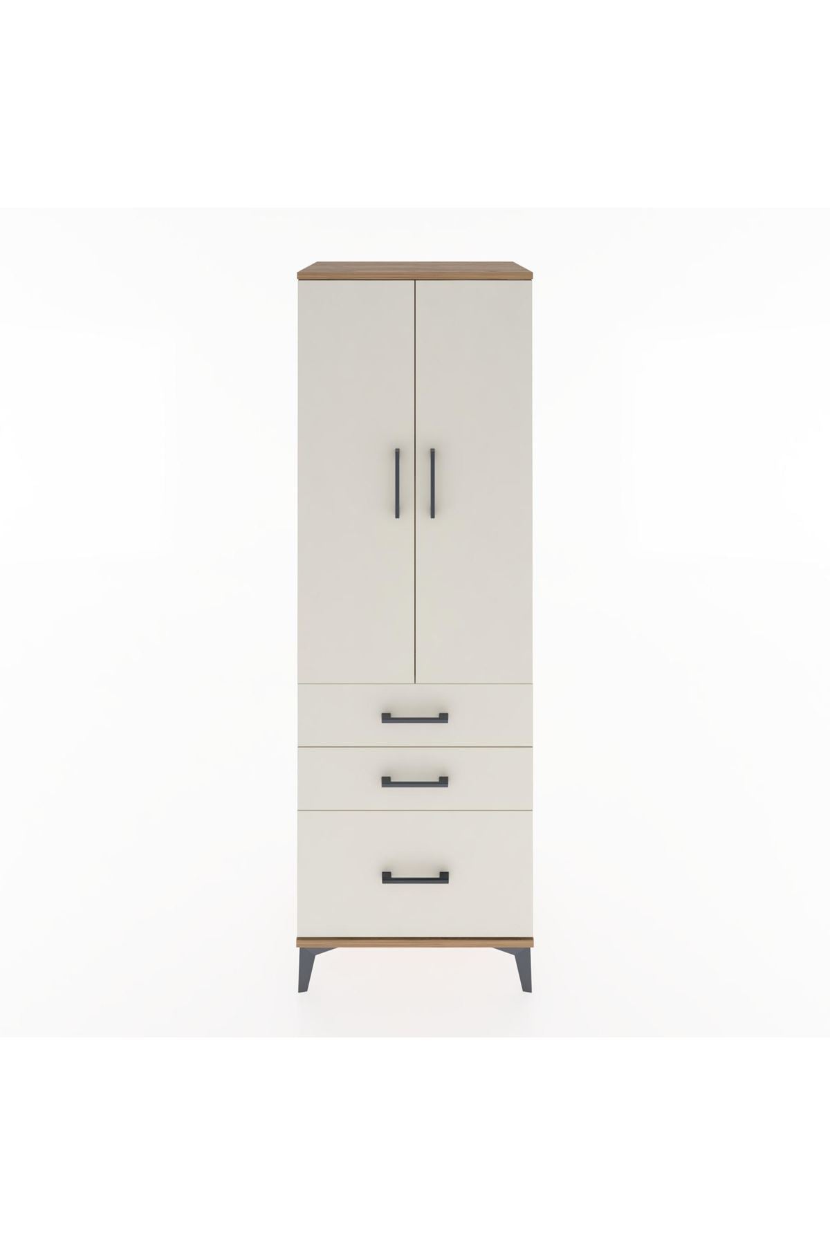 Hyperion Dolap 2 Raflı 3 Çekmeceli 2 Kapaklı 60x44x182 Çam-Aytaşı