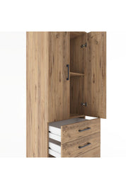 Hyperion Dolap 2 Raflı 3 Çekmeceli 2 Kapaklı 60x44x182 Çam-Çam