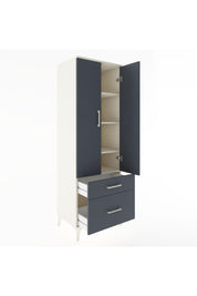 Hyperion Dolap 4 Raflı 2 Çekmeceli 2 Kapaklı 60x44x182 Aytaşı-Antrasit